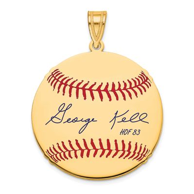 George Kell Hall of Fame Signature Medium Epoxy Baseball Pendant 14k Gold 4YHF10GK83, UPC: