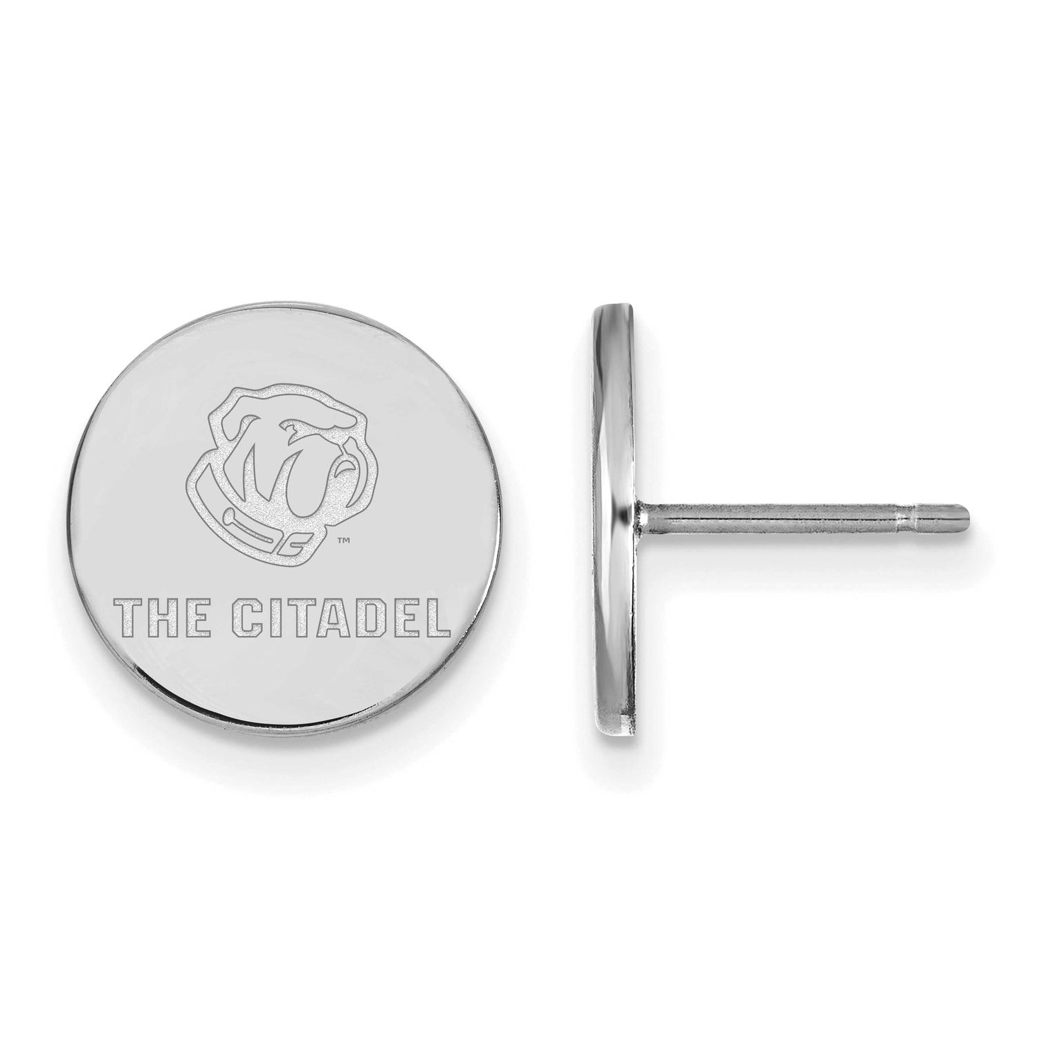 The Citadel Extra Small Post Earrings Sterling Silver Rhodium-plated SS021TCI, UPC: 886774701455