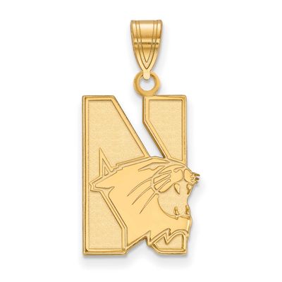 Northwestern University Large Pendant Gold-plated Sterling Silver GP002NWU, UPC: 886774893136