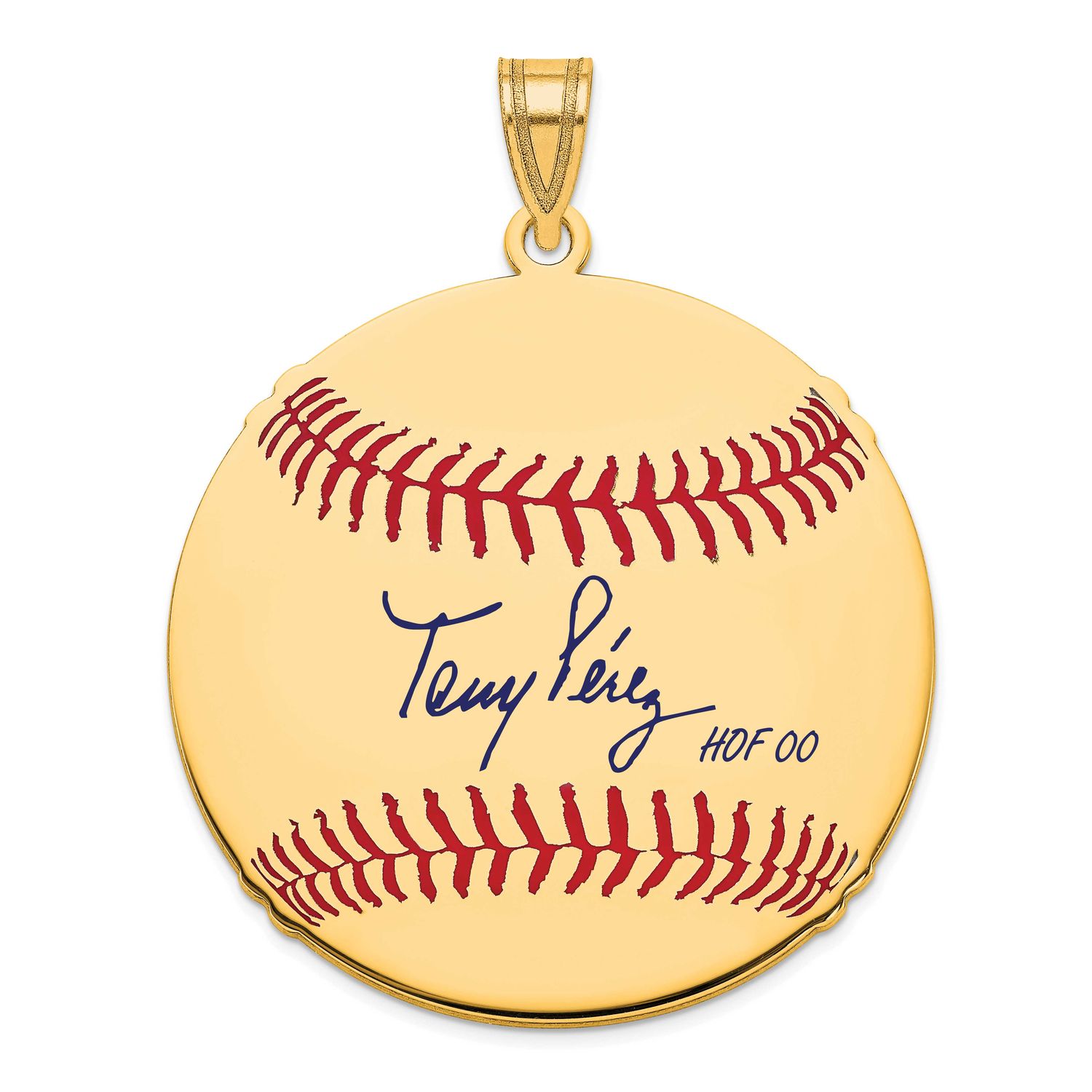 Tony Pcrez Hall of Fame Signature Large Epoxy Baseball Pendant 10k Gold 1YHF02TP00, UPC: