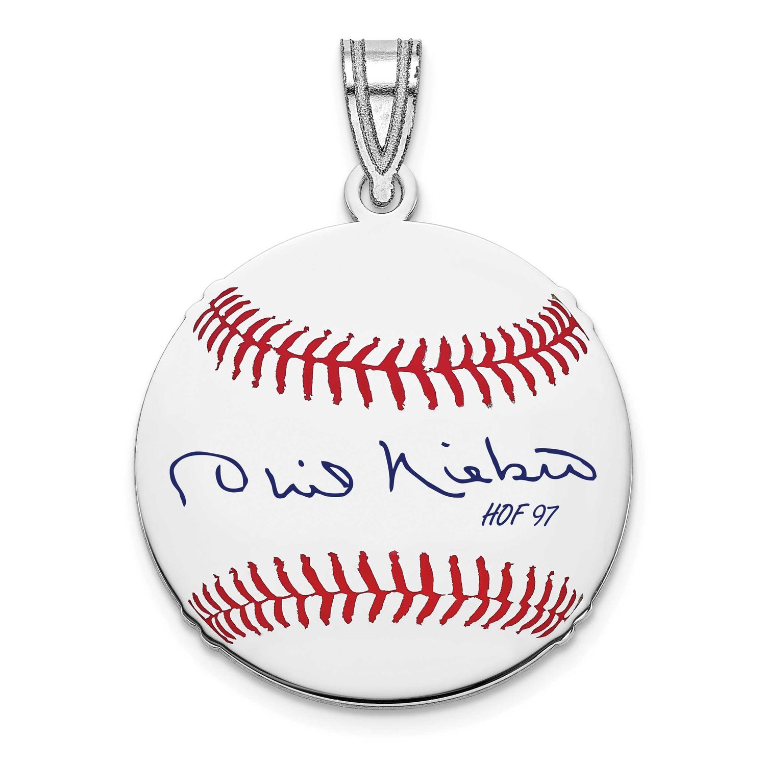 Phil Niekro Hall of Fame Signature Small Epoxy Baseball Pendant Sterling Silver SSHF11PN97, UPC: