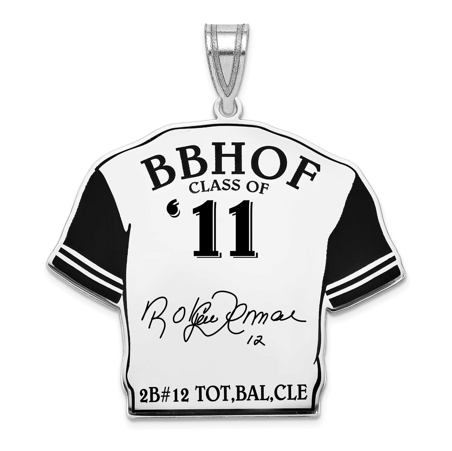 Roberto Alomar Hall of Fame Signature Epoxy Jersey Pendant Sterling Silver SSHF01RA11, UPC: