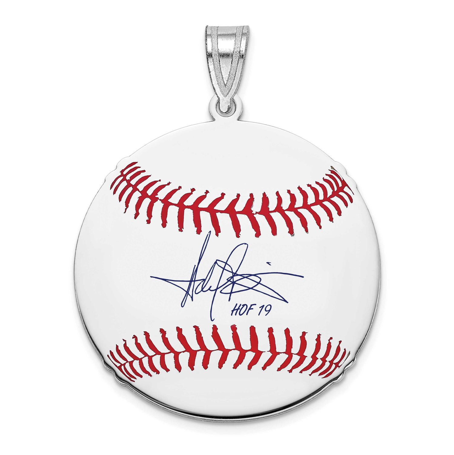 Harold Baines Hall of Fame Signature Medium Epoxy Baseball Pendant Sterling Silver SSHF10HB19, UPC: