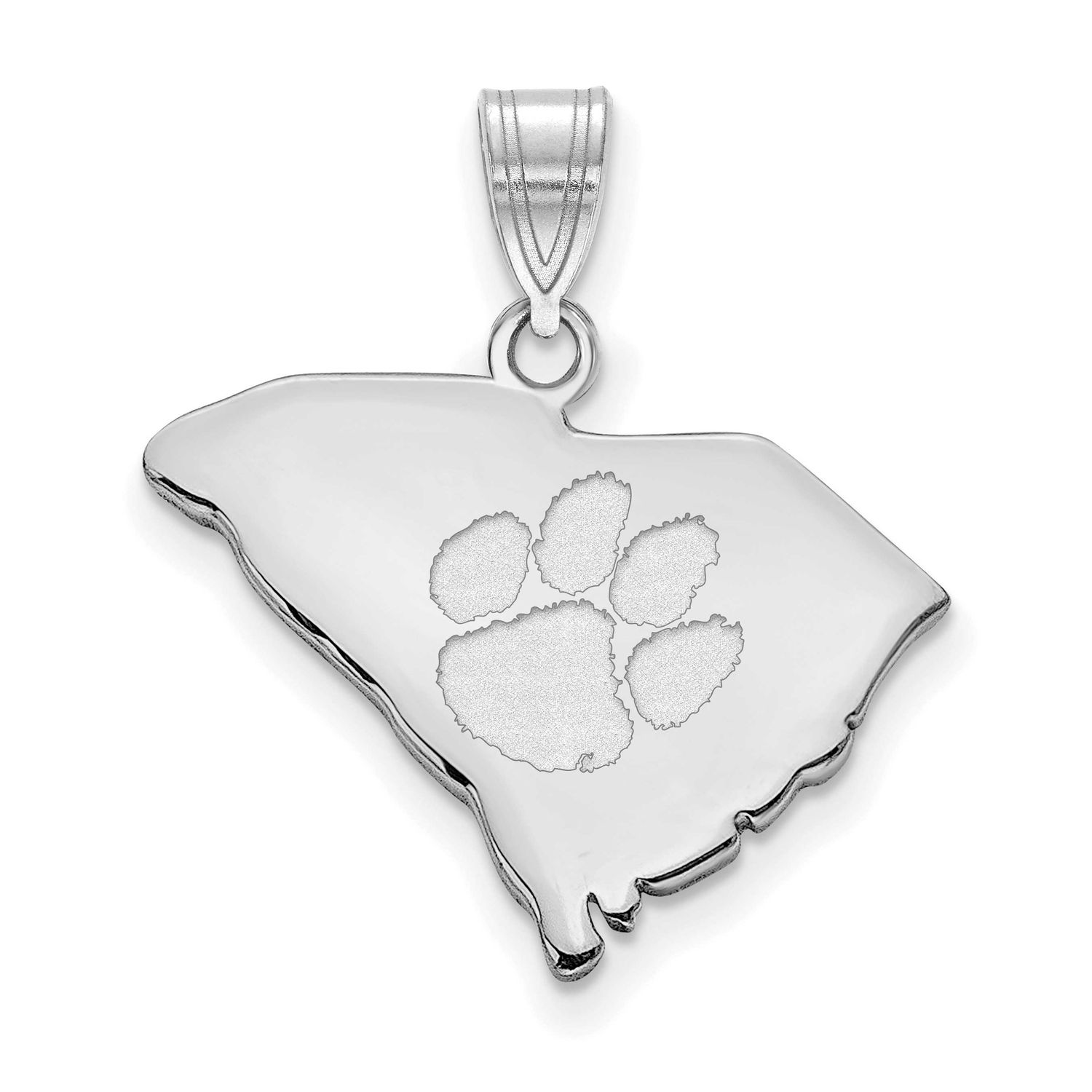 Clemson University State Pendant Sterling Silver Rhodium-plated SS130CU, UPC: 196904187098