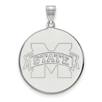 Mississippi State University Extra Large Disc Pendant 10k White Gold 1W073MSS, UPC: 886774793115