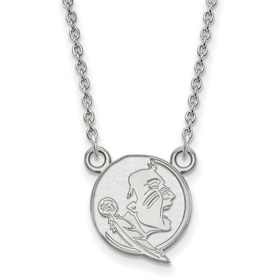 Florida State University Small Pendant with Necklace 10k White Gold 1W054FSU-18, UPC: 886774790367
