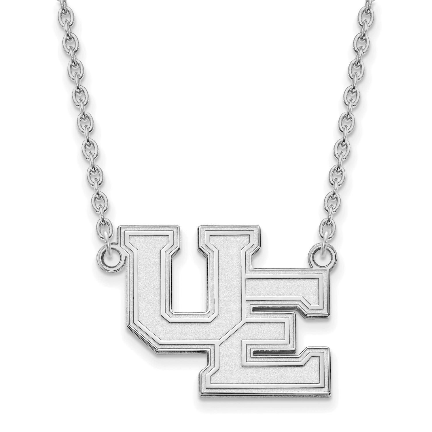 University of Evansville Purple Aces Large Pendant 18 Inch Necklace 10k White Gold 1W005UEV-18, UPC…