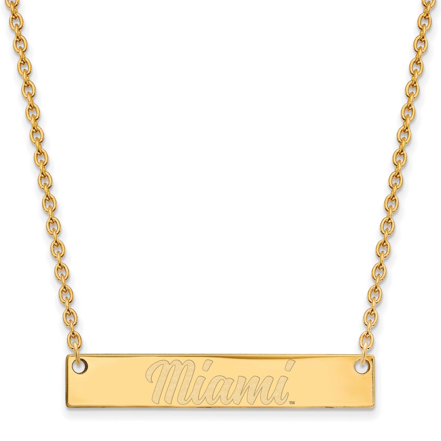 Miami University Ohio Small Bar 18 Inch Necklace 14k Gold 4Y034MU-18, UPC: 191101120886