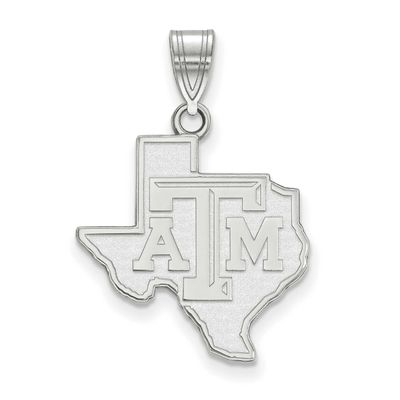 Texas A And M University State Outline Large Pendant Sterling Silver Rhodium-plated SS043TAM, UPC: …