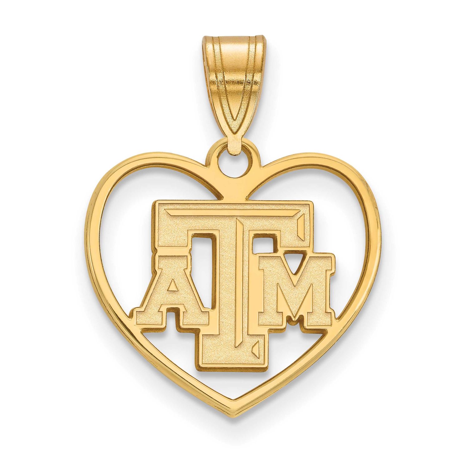 Texas A And M University T-A-M Heart Pendant Gold-plated Sterling Silver GP011TAM, UPC: 886774913179
