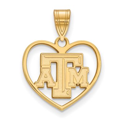 Texas A And M University T-A-M Heart Pendant Gold-plated Sterling Silver GP011TAM, UPC: 886774913179