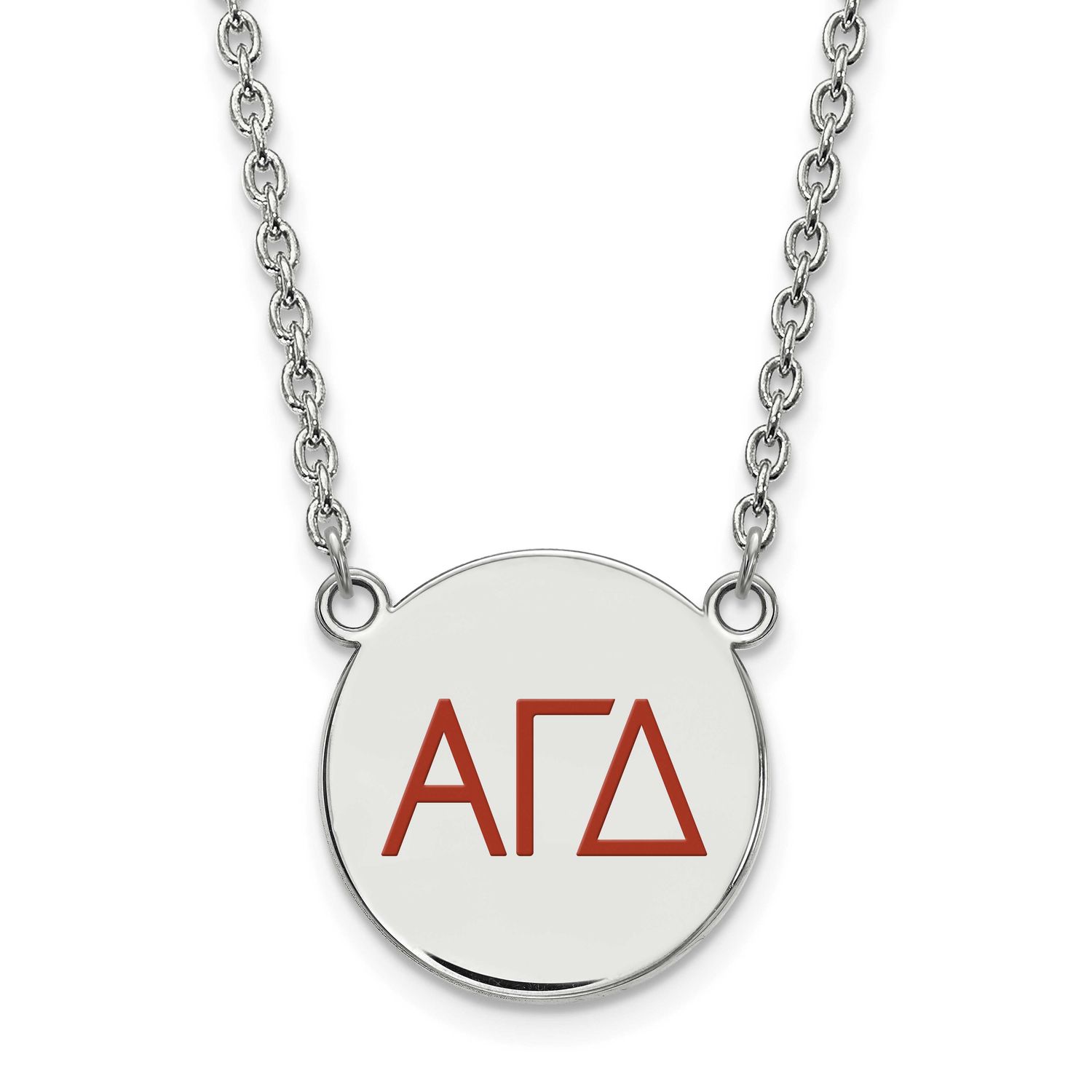 Alpha Gamma Delta Small Enl Pend with Necklace Sterling Silver Rhodium-plated SS028AGD-18, UPC: 886…
