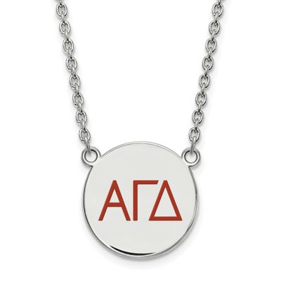 Alpha Gamma Delta Small Enl Pend with Necklace Sterling Silver Rhodium-plated SS028AGD-18, UPC: 886…