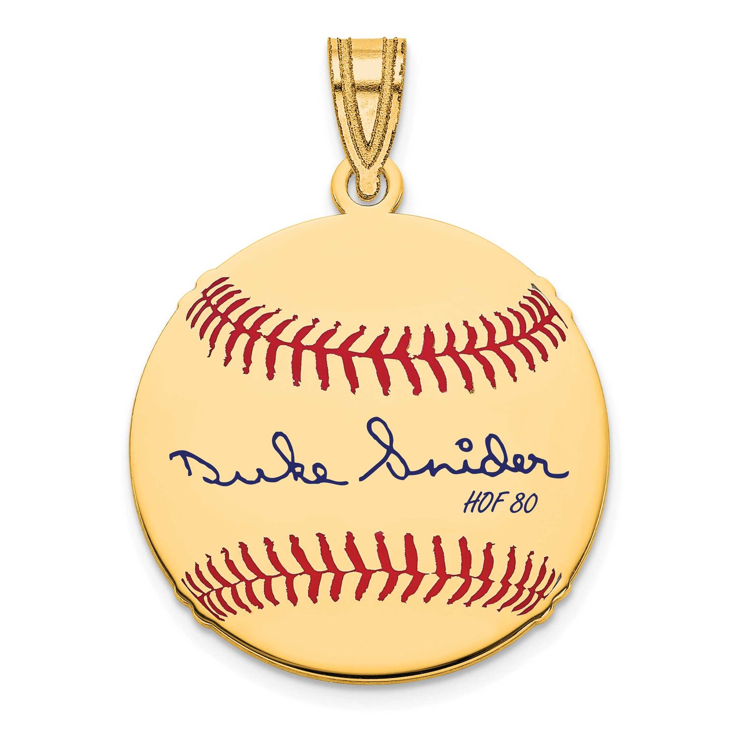 Duke Snider Hall of Fame Signature Small Epoxy Baseball Pendant 10k Gold 1YHF11DS80, UPC: