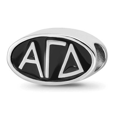 Alpha Gamma Delta Oval Letters Bead Sterling Silver AGD002BD-SS, UPC: 634401948090