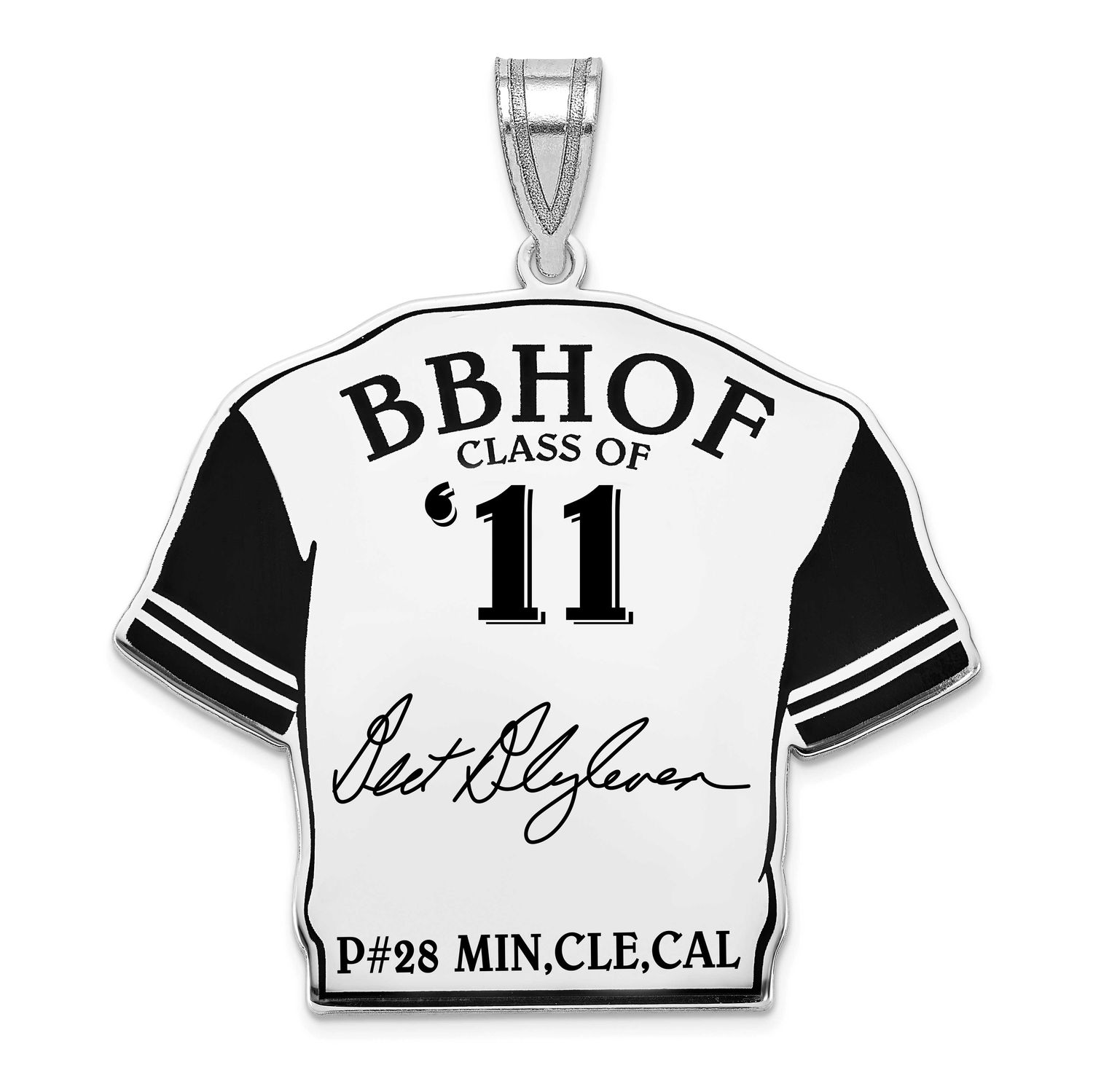 Bert Blyleven Hall of Fame Signature Epoxy Jersey Pendant Sterling Silver SSHF01BB11, UPC: