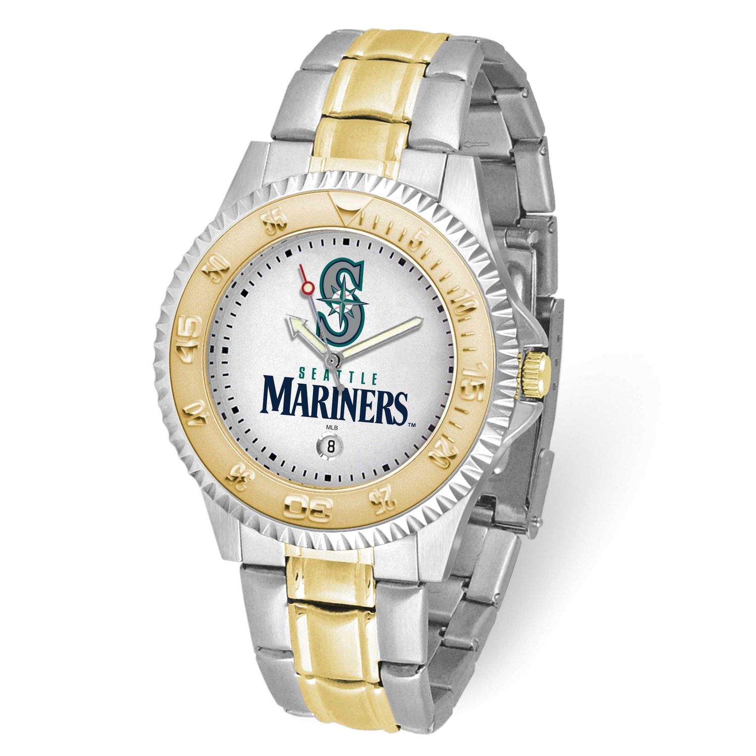 Gametime MLB Seattle Mariners Competitor Two-Tone Quartz Watch with Date Stainless Steel XWM3322, U…