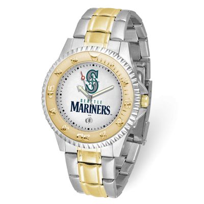 Gametime MLB Seattle Mariners Competitor Two-Tone Quartz Watch with Date Stainless Steel XWM3322, U…