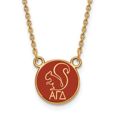 Alpha Gamma Delta Sm Enl Pend with Necklace Gold-plated Sterling Silver GP042AGD-18, UPC: 886774941…