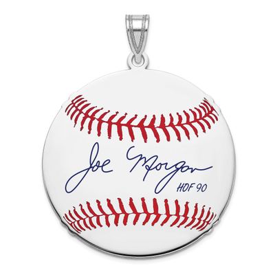 Joe Morgan Hall of Fame Signature Large Epoxy Baseball Pendant Sterling Silver SSHF02JM90, UPC: