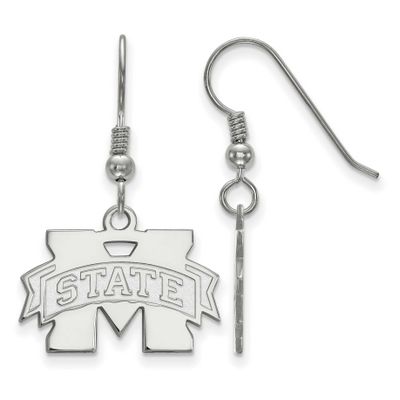 Mississippi State University Small Dangle Earrings Sterling Silver Rhodium-plated SS007MSS, UPC: 88…