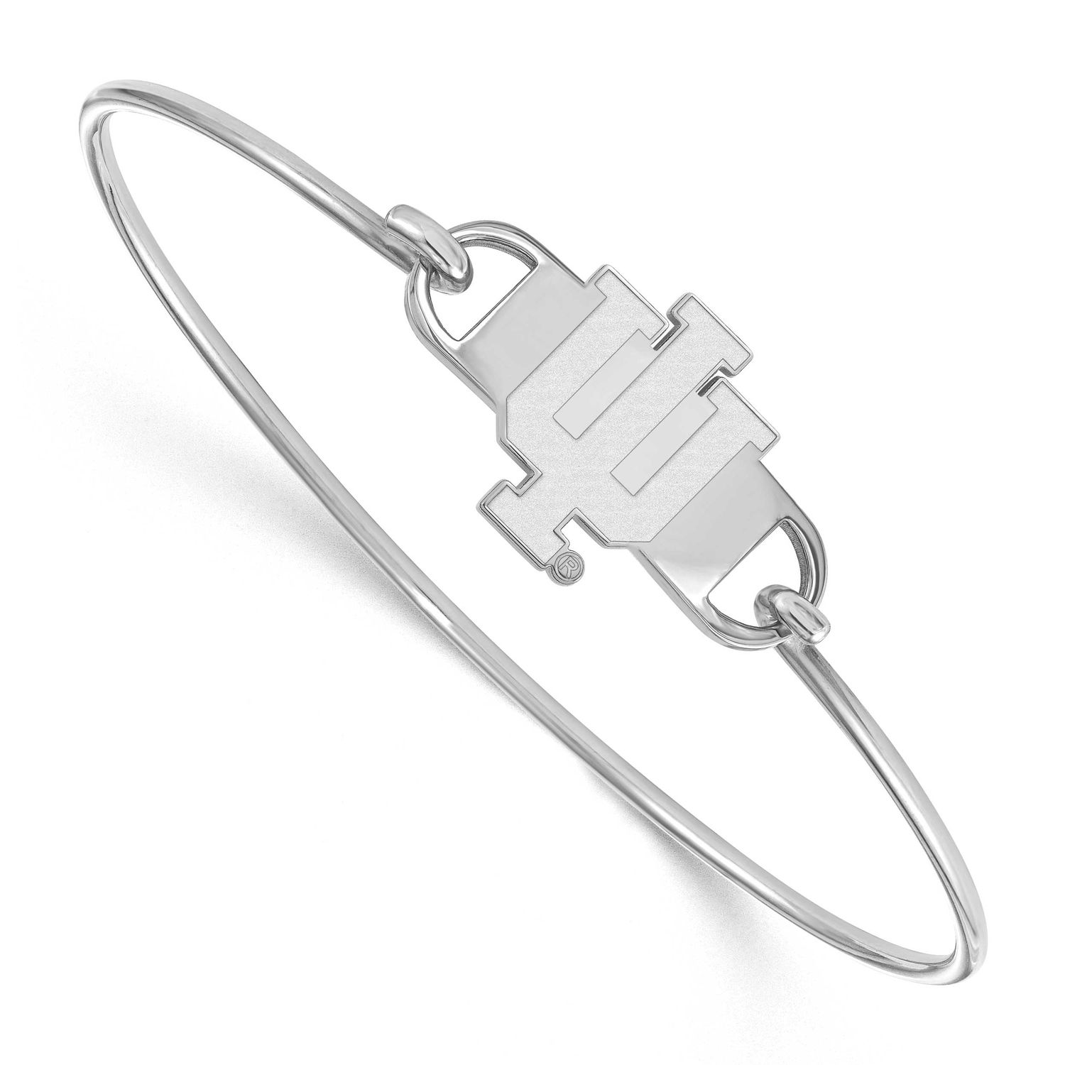 Indiana University I-U Small Center 7 Inch Wire Bangle Sterling Silver Rhodium-plated SS022IU-7, UP…