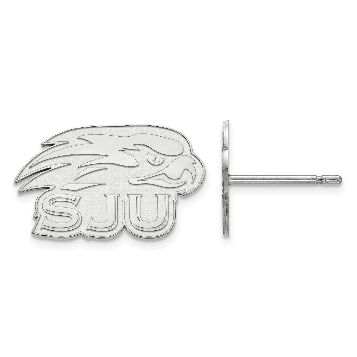Saint Joseph&#39;S University Hawks Extra Small Post Earrings Sterling Silver Rhodium-plated SS009SJO, …