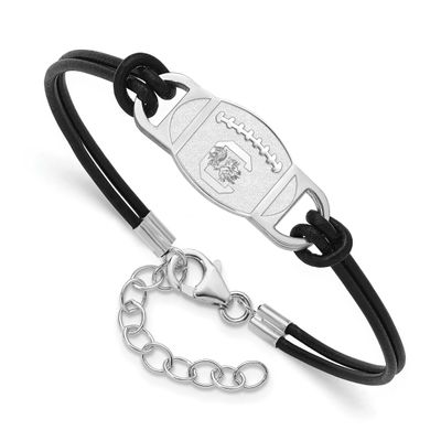 University of South Carolina Football Leather Bracelet  Sterling Silver Rhodium-plated SS131USO-7, …