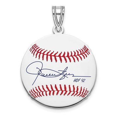 Rollie Fingers Hall of Fame Signature Small Epoxy Baseball Pendant Sterling Silver SSHF11RF92, UPC: