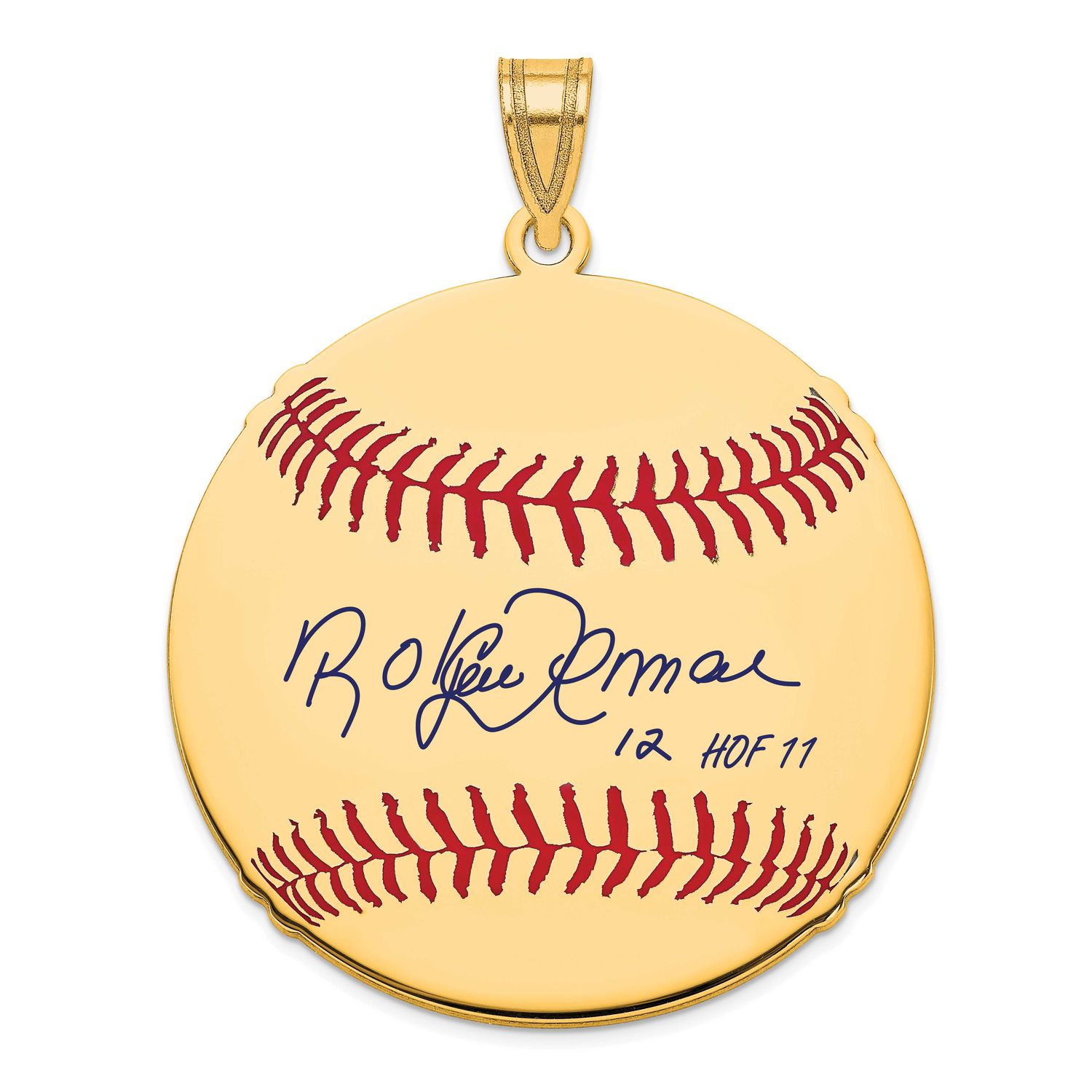 Roberto Alomar Hall of Fame Signature Large Epoxy Baseball Pendant 14k Gold 4YHF02RA11, UPC: