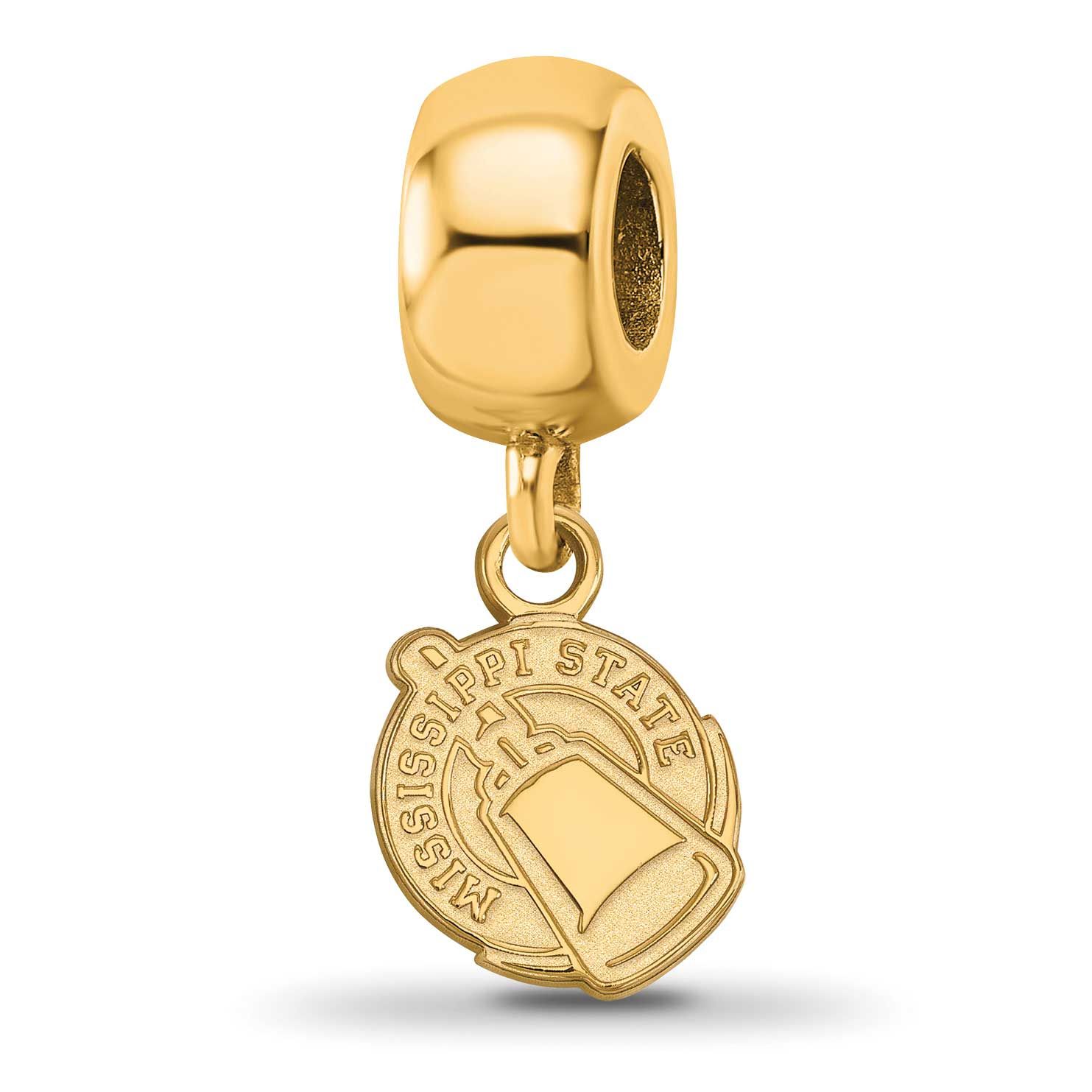 Mississippi State University Extra Small Dangle Bead Ch Gold-plated Sterling Silver GP061MSS, UPC: …