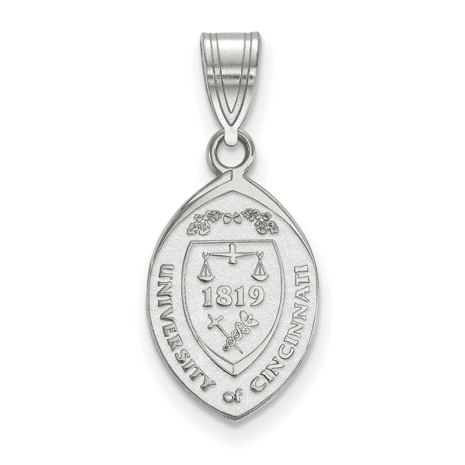 University of Cincinnati Medium Crest Pendant Sterling Silver Rhodium-plated SS040UC, UPC: 88677472…