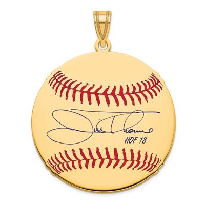 Jim Thome Hall of Fame Signature Large Epoxy Baseball Pendant Gold-plated Sterling Silver GPHF02JT1…