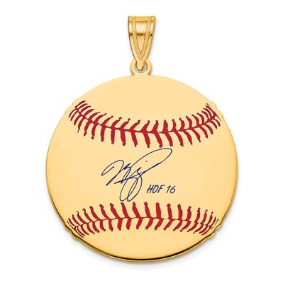 Mike Piazza Hall of Fame Signature Medium Epoxy Baseball Pendant Gold-plated Sterling Silver GPHF10…