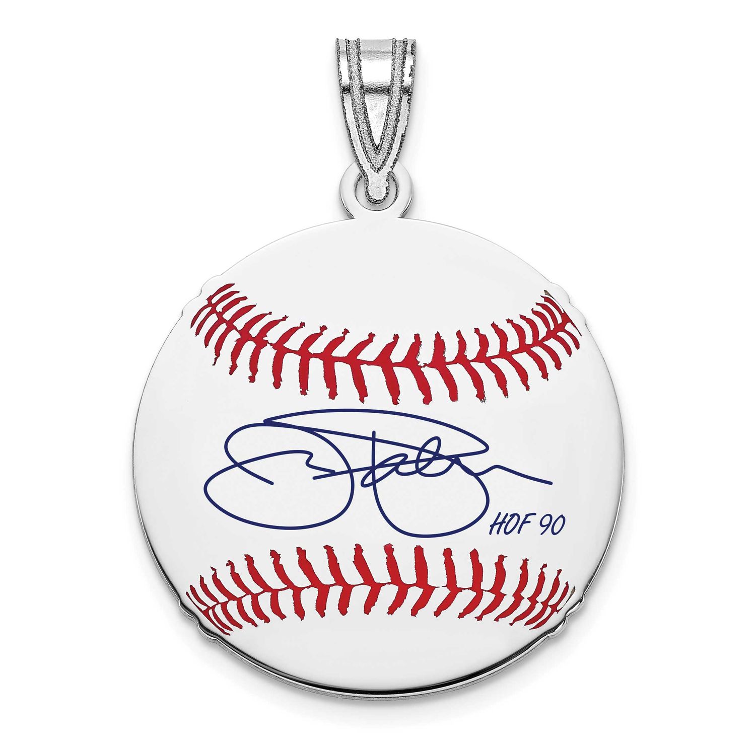 Jim Palmer Hall of Fame Signature Small Epoxy Baseball Pendant Sterling Silver SSHF11JP90, UPC: