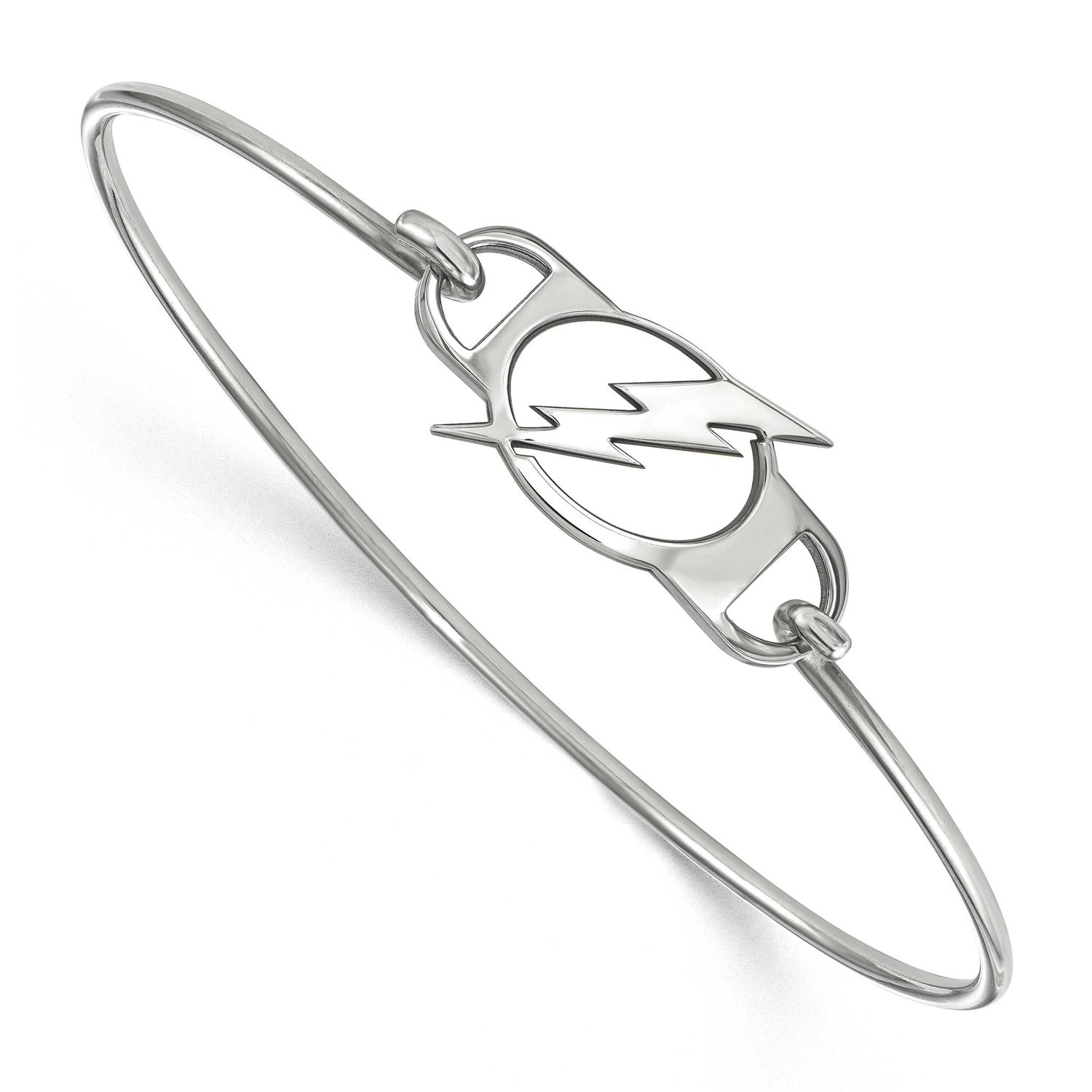 NHL Tampa Bay Lightning Small Center 7 Inch Wire Bangle Sterling Silver Rhodium-plated SS019LIG-7, …
