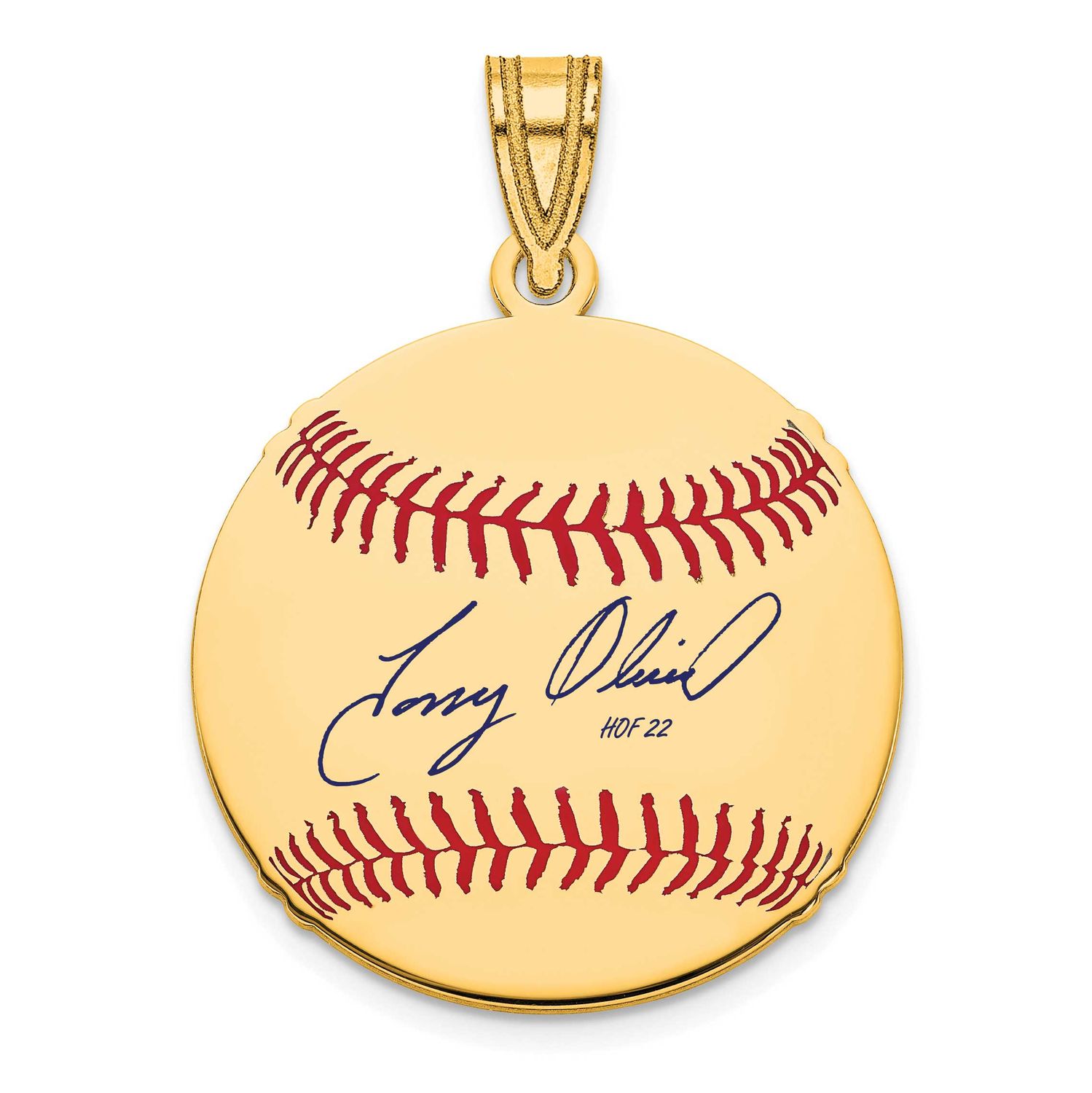 Tony Oliva Hall of Fame Signature Small Epoxy Baseball Pendant 14k Gold 4YHF11TO22, UPC: