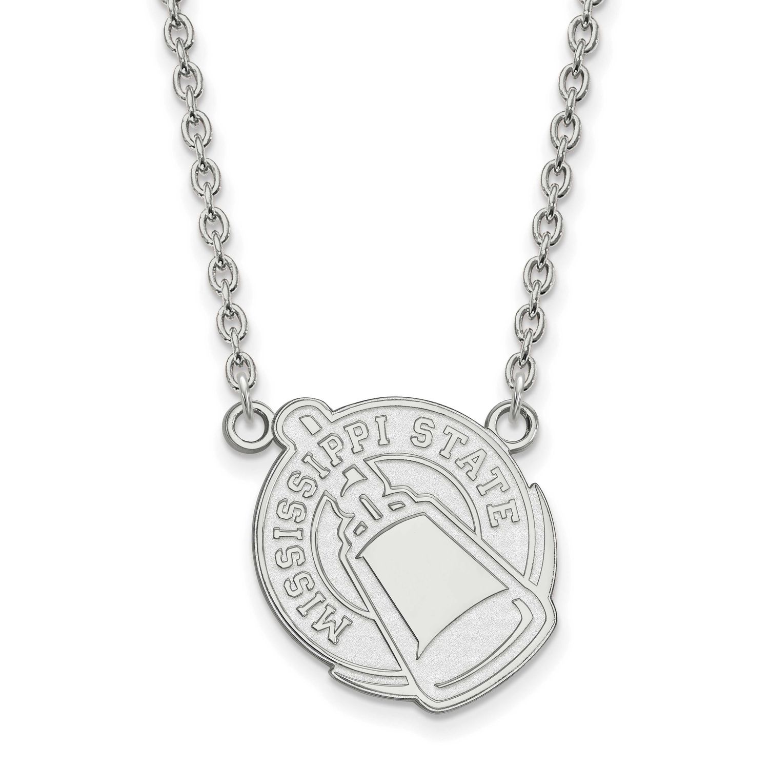 Mississippi State University Large Pendant with Neckla Sterling Silver Rhodium-plated SS057MSS-18, …