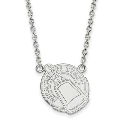 Mississippi State University Large Pendant with Neckla Sterling Silver Rhodium-plated SS057MSS-18, …
