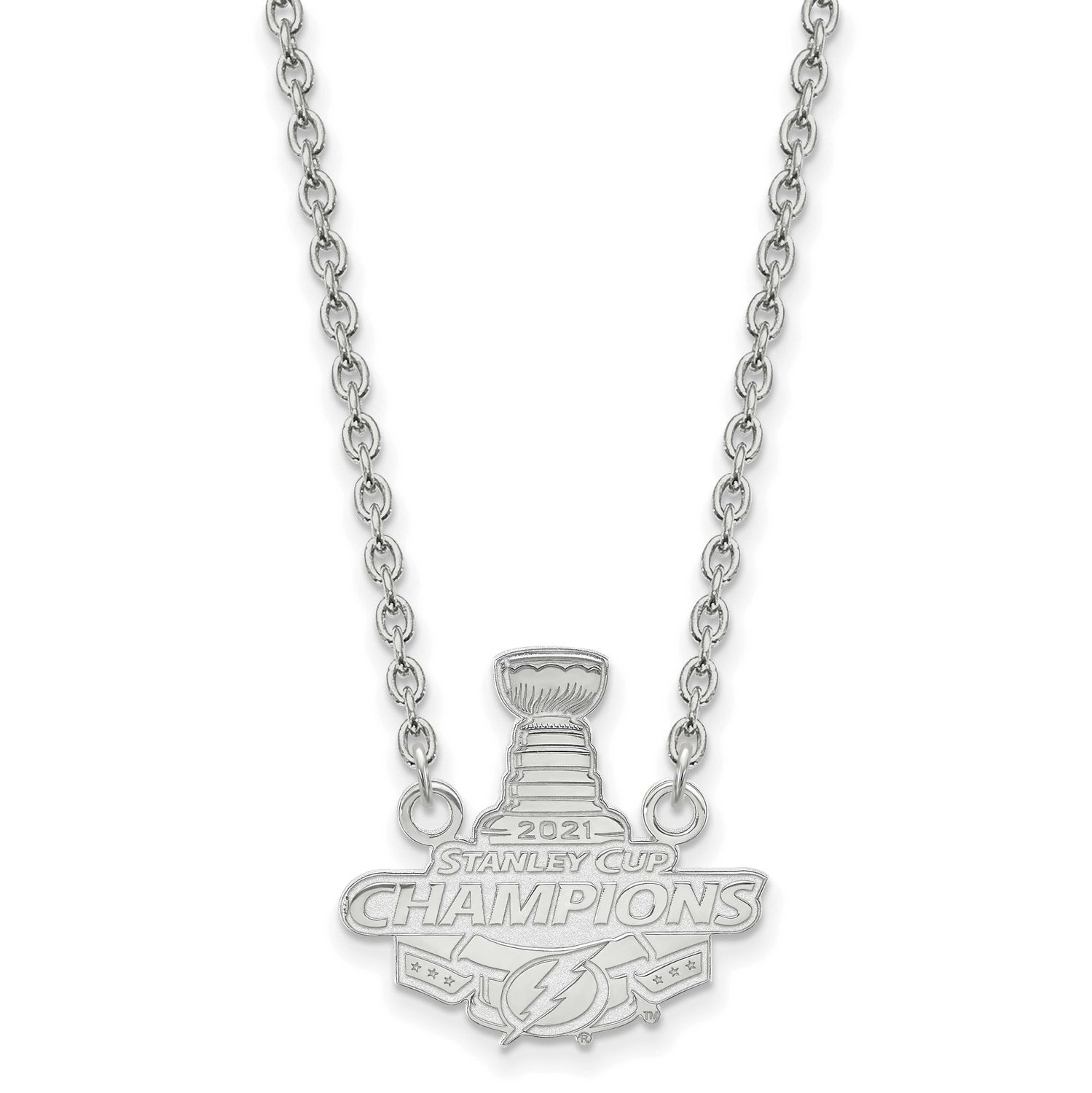 2021 Stanley Cup Champions Tampa Bay Lightning Large Pendant with  Necklace Sterling Silver SS007LI…