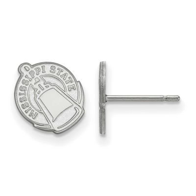 Mississippi State University Extra Small Post Earrings Sterling Silver Rhodium-plated SS050MSS, UPC…