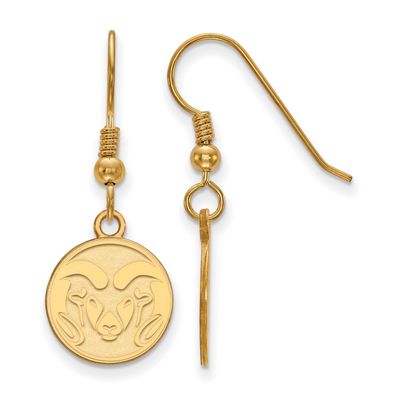 Colorado State University Ram Small Dangle Wire Earrings Gold-plated Sterling Silver GP003COS, UPC:…