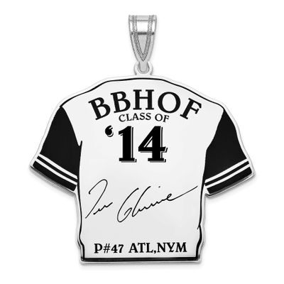 Tom Glavine Hall of Fame Signature Epoxy Jersey Pendant Sterling Silver SSHF01TG14, UPC: