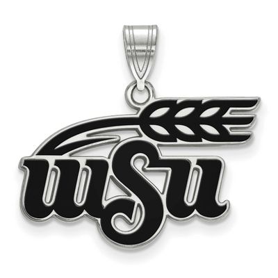 Wichita State University W-S-U Large Enameled Pendant Sterling Silver Rhodium-plated SS023WST, UPC:…