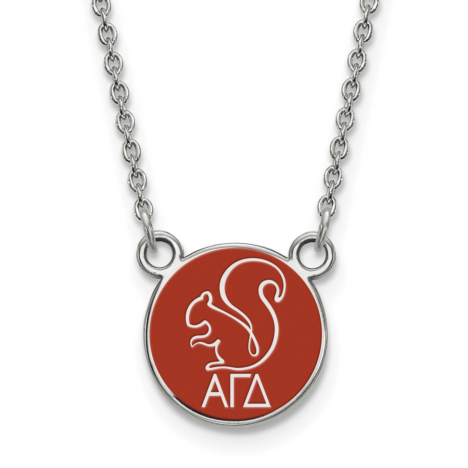 Alpha Gamma Delta Extra Small Enl Pend with Necklace Sterling Silver Rhodium-plated SS042AGD-18, UP…