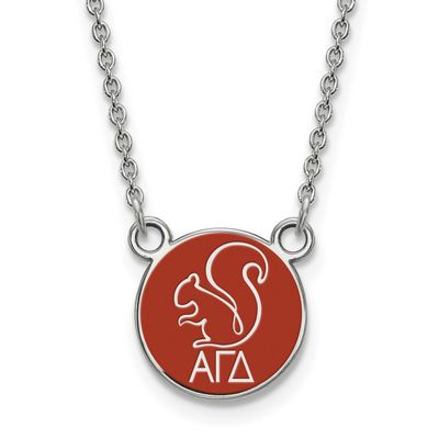 Alpha Gamma Delta Extra Small Enl Pend with Necklace Sterling Silver Rhodium-plated SS042AGD-18, UP…