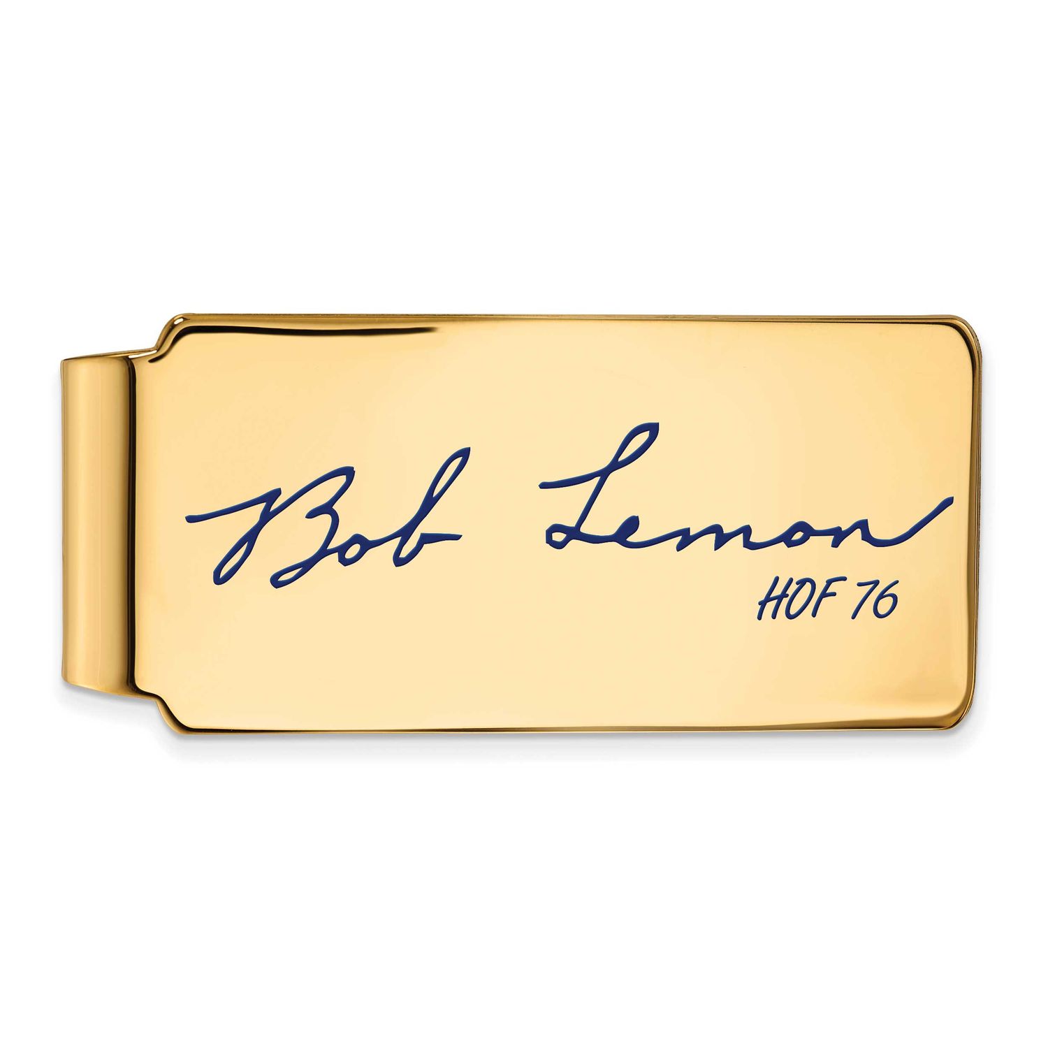 Bob Lemon Hall of Fame Signature Epoxy Money Clip Gold-plated Sterling Silver GPHF04BL76, UPC: