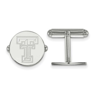 Texas Tech University T-T Cufflinks Sterling Silver Rhodium-plated SS012TXT, UPC: 886774701288