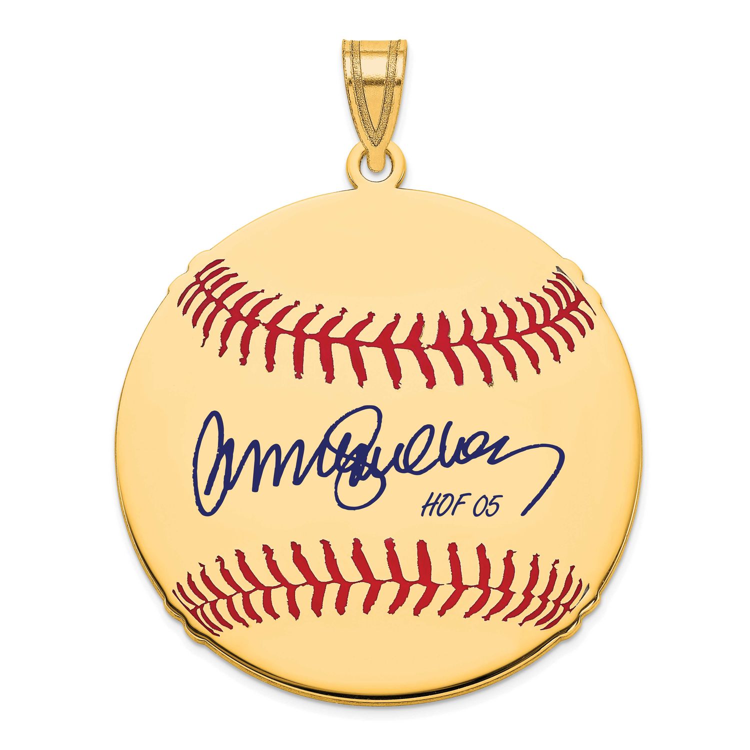Ryne Sandberg Hall of Fame Signature Large Epoxy Baseball Pendant 14k Gold 4YHF02RS05, UPC: