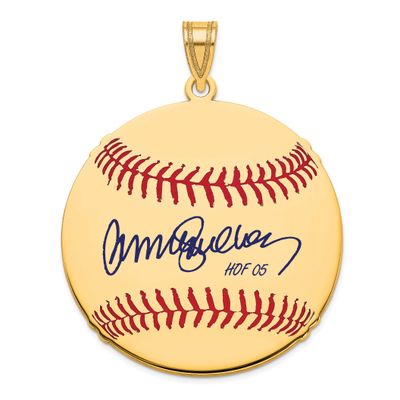 Ryne Sandberg Hall of Fame Signature Large Epoxy Baseball Pendant 14k Gold 4YHF02RS05, UPC: